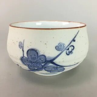 Japanese Porcelain Teacup Vtg Arita ware Yunomi Blue Sometsu