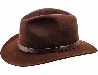 Redwood Timeless Wool Felt Fedora Wide Brim with thin leathe