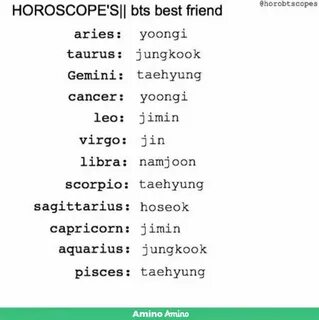 BTS HOROSCOPES Part 1 ARMY's Amino Bts zodiac signs, Zodiac 