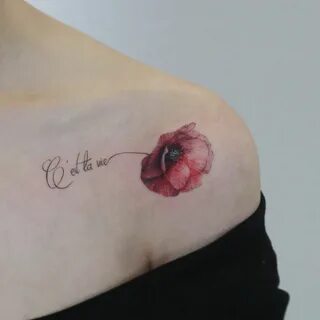 Lettering & Poppyflower. PLACEMENT??? Tattoos for women, Tat