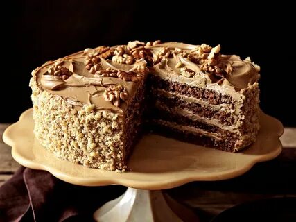 Rum-Mocha Walnut Layer Cake Recipe Recipe Walnut layer cake 