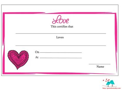 Free printable love certificate Certificate templates, Free 