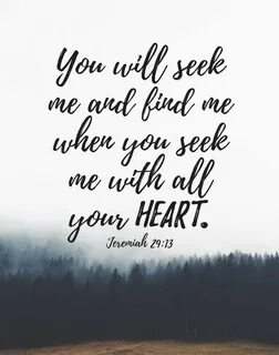 Seek me with all your heart Jeremiah 29:13 Bible Verse Etsy 