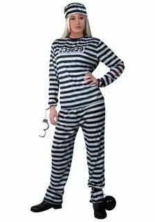 Womens Striped Prisoner Costume Modest halloween costumes, P