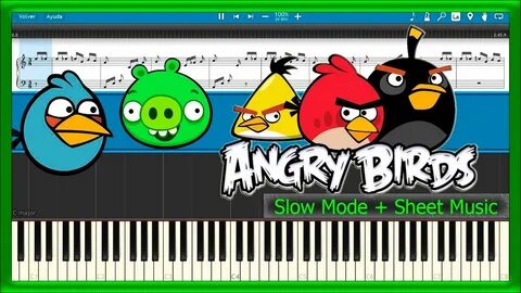 Angry Birds 🐥 Theme Song 💣 Slow + Sheet Music (PIANO TUTORIA