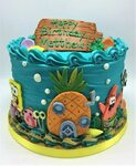 Colorful Spongebob themed kid's birthday cake by Flavor Cupc