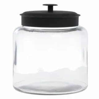1 1/2 gal Glass Montana Jar With Black Metal Lid Glass stora
