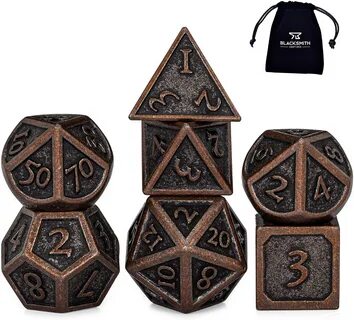 Amazon.com: PJOY Metal DND Dice Set 7PCS Polyhedral Metal Di