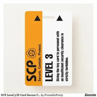 SCP Level 3 ID Card Secure Contain Protect Cosplay Badge Scp