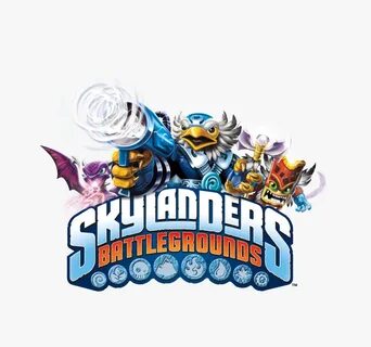 Skylanders Battlegrounds Logo With Characters - Skylanders S