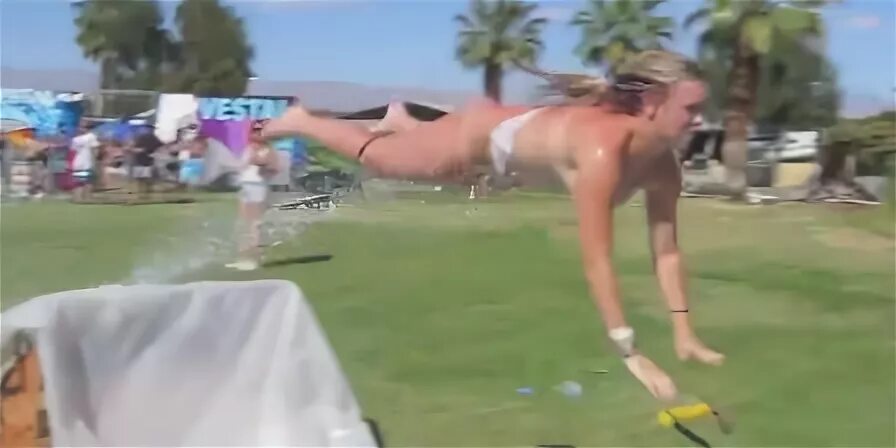 Coachella Slip N Slide Fail! Video