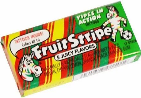 Fruit Stripe Chewing Gum Popular candy, Gum, Nostalgic candy