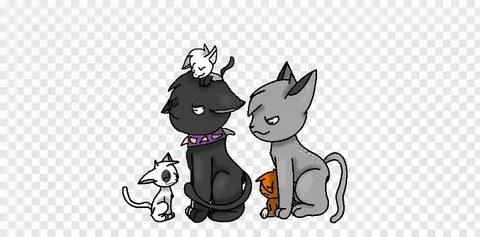 Scourge, Ashfur, and their kits, two gray cat print png PNGB