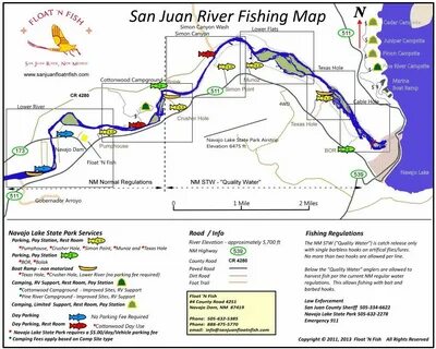 San Juan River Fly Fishing Map - All About Fishing