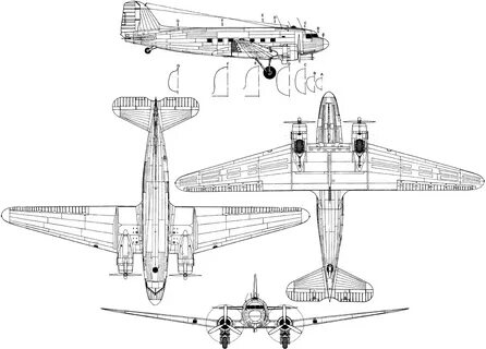 Douglas DC-3 blueprint Vintage aircraft, Vintage planes, Dou
