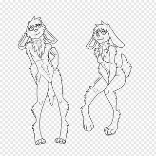 Anthro fluffy bunny base, rabbit characters drawing png PNGB