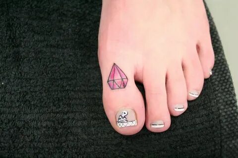 Pink Diamond Toe Tattoo For Boys By 2Face