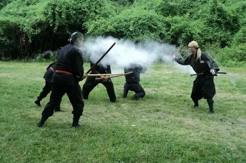 Here I am demonstrating metsubushi (eye blinders)