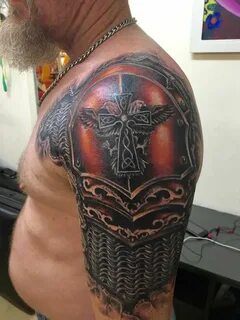 Gladiator armor Tattoo Shoulder armor tattoo, Armour tattoo,
