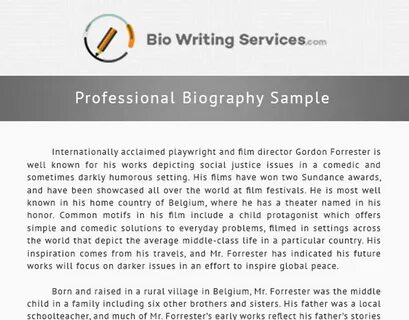 Biography Samples AU on Behance