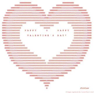 A Valentine's Day heart Ascii art, Ascii, Text art