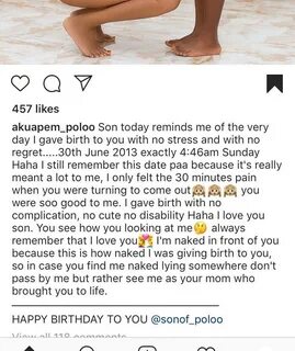 Akuapem Polo Celebrates His Son's Birthday With A N@ked Phot