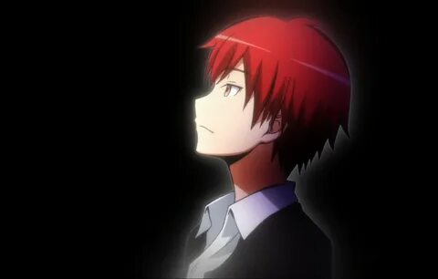 Обои аниме, парень, black, anime, красные волосы, Класс убий