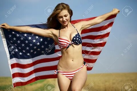 american flag bikini Blank Template - Imgflip
