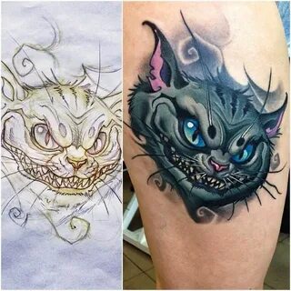 17 Mad And Mischievous Cheshire Cats Tattoos Cat tattoo desi