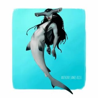 Shark Mermaid (Color) by AnthonyJamesRich Shark mermaid, Sha