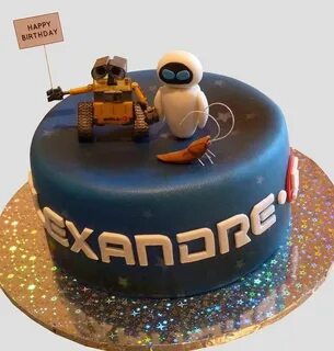 Wall . E. Birthday Cake Birthday wall, Robot birthday party,