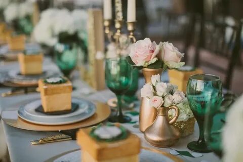 Emerald Green and Gold Engagement Party Inspiration 0016