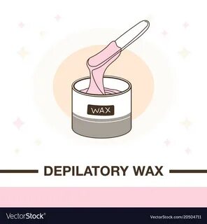 Cosmetic wax in jar with waxing stick Royalty Free Vector