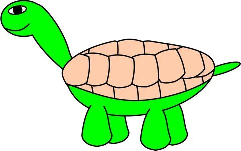 Vector Graphics Of Tortoise With Beige Shell - Cartoon Turtl