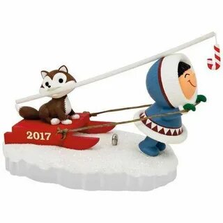 Details about Frosty Friends Dog Sled 2017 Hallmark Ornament