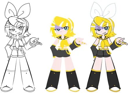 Rin Kagamine from Vocaloid Panty and Stocking style! Cartoon