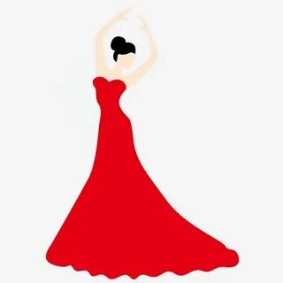 Cartoon Hand Painted Red Wedding Dress Red Skirt, Red Dress,