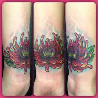 My Chrysanthemum Flower Tattoo! The flower that blooms in No