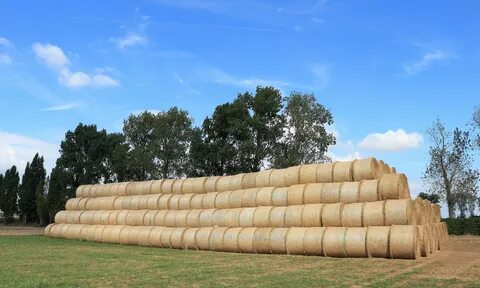 Stacked straw bales free image download