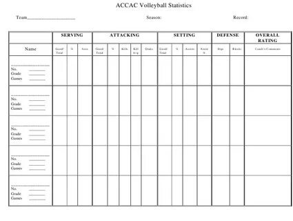 volleyball stat sheets - Besko