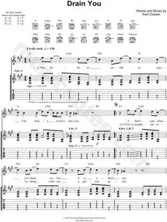 Nirvana "Drain You" Guitar Tab in F# Minor - Download & Prin