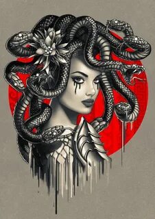 Medusa Art Print Medusa art, Medusa tattoo design, Medusa dr