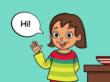 Cute Girl Saying Hi - Story Illustration by Kids Illustratio