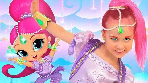 Julia turn into genie from Shimmer & Shine cartoon Dress up 