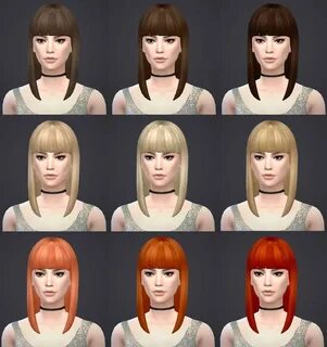 Salem2342: Mid Straight Bangs Hairstyle - Sims 4 Hairs Strai