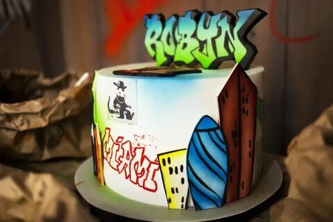 Graffiti themed birthday party - Cakes by Robin Art birthday