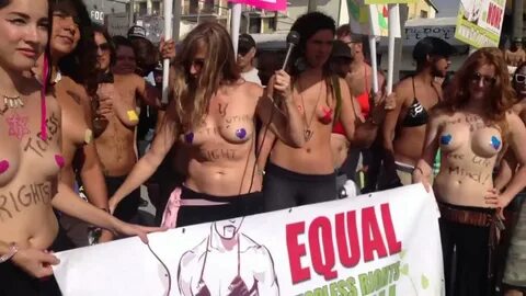Go topless protest at Venice Beach - YouTube