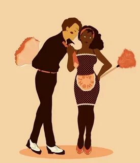 Cute interracial couple illustration #love #wmbw #bwwm Inter