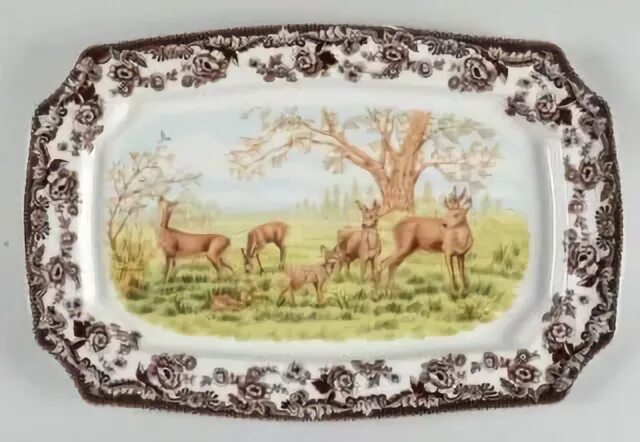 Spode Woodland 17 Rectangular Serving Platter, Fine China Di