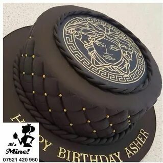Luxurious black quilted Versace birthday cake by It's Mine C